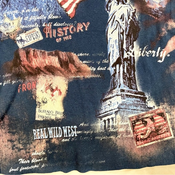 Y2K History of the Wild West America Cowgirl Expressions ¾ Sleeve Top Size Large - Picture 3 of 5